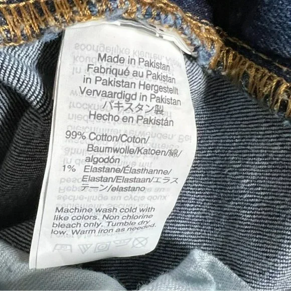 J. Crew Mercantile Dark Wash Distressed Straight Leg Jeans Size 28/32 - Picture 6 of 14